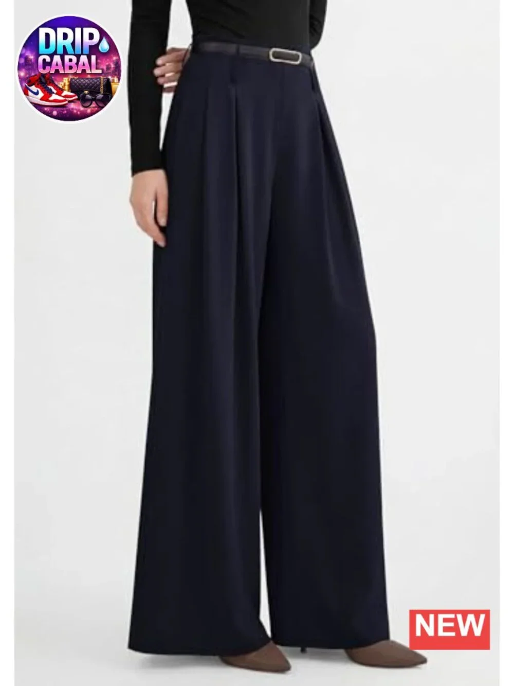 Women's Wide Leg Dress Pants Flowy High Waisted Palazzo Trousers w/ Pockets